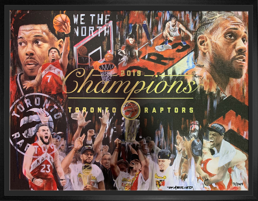 Toronto Raptors Framed Canvas 2019 Champs by Arrigo LE2019