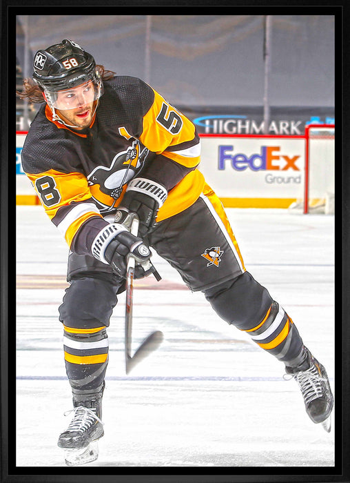 Kris Letang Pittsburgh Penguins Framed 20x29 Shooting Canvas