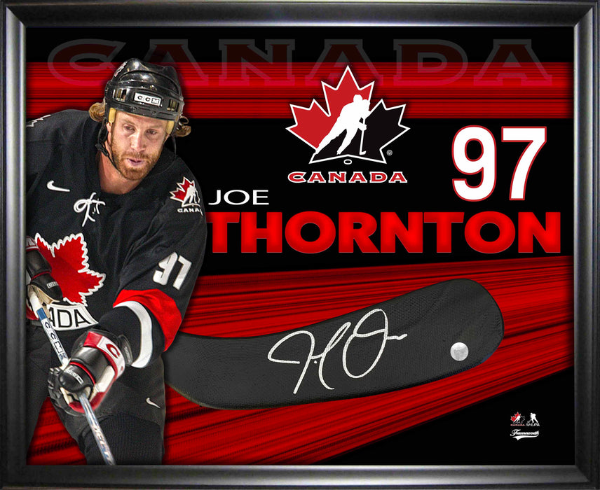 Joe Thornton Signed PhotoGlass Team Canada Stickblade