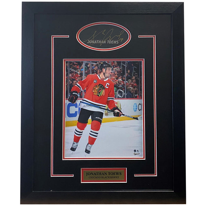Jonathan Toews Chicago Blackhawks Signed Framed Print with 8x10 Action Photo