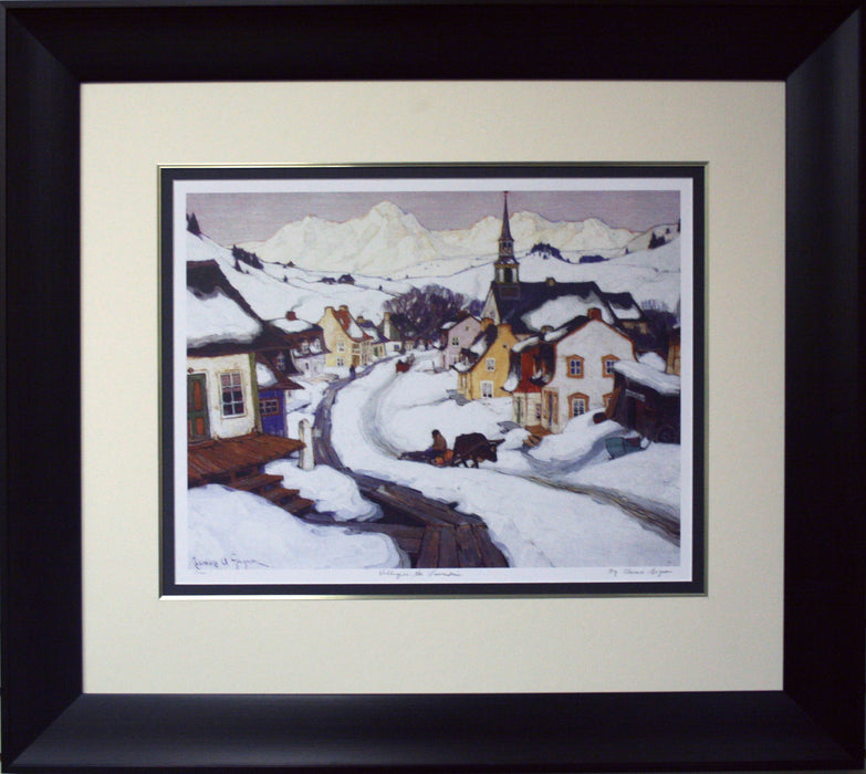 Village In The Laurentians By Clarence Gagnon Framed
