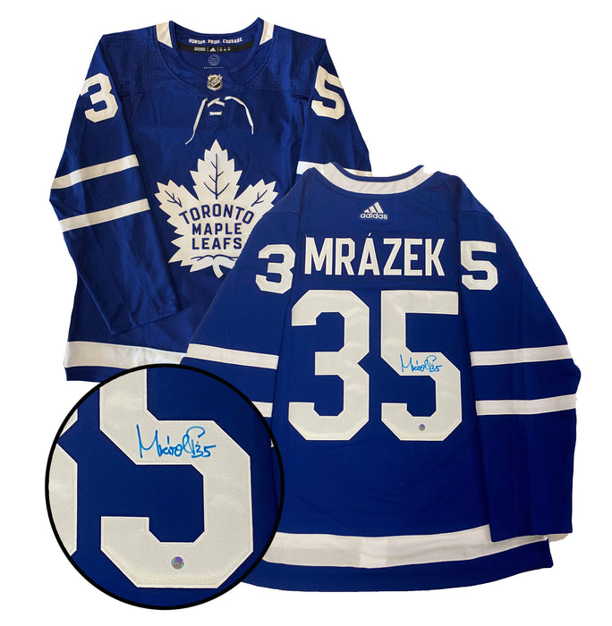Petr Mrazek Signed Toronto Maple Leafs Blue Adidas Authentic Jersey
