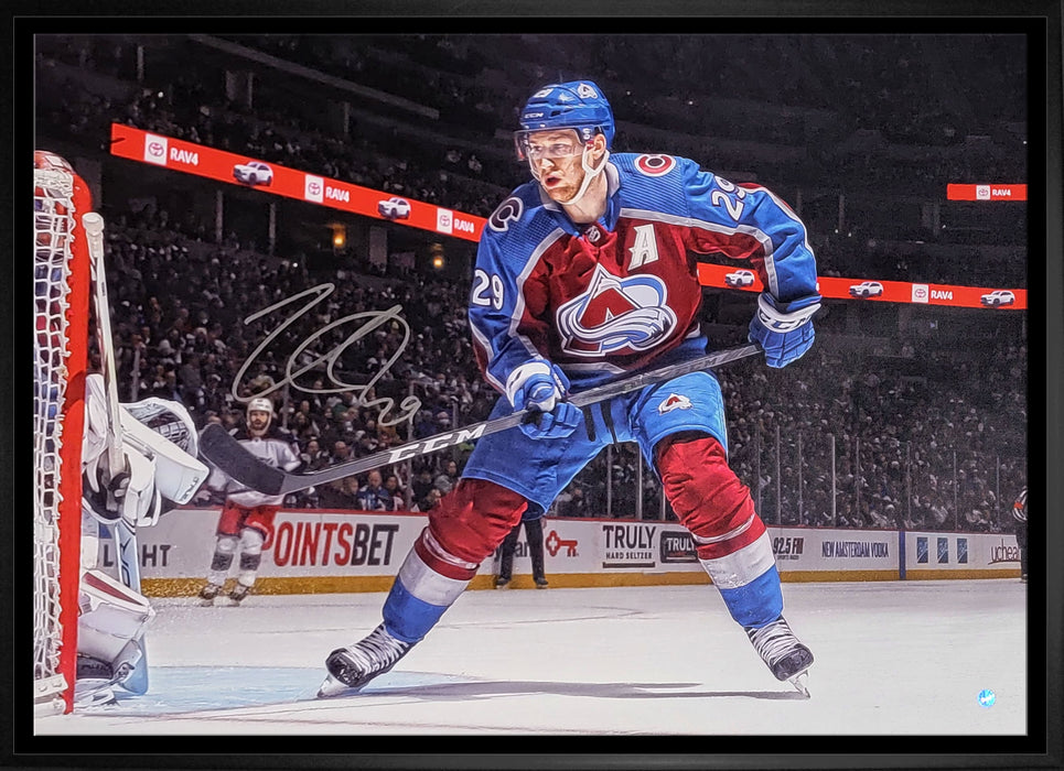 Nathan Mackinnon Colorado Avalanche Signed Framed 20x29 Action Canvas