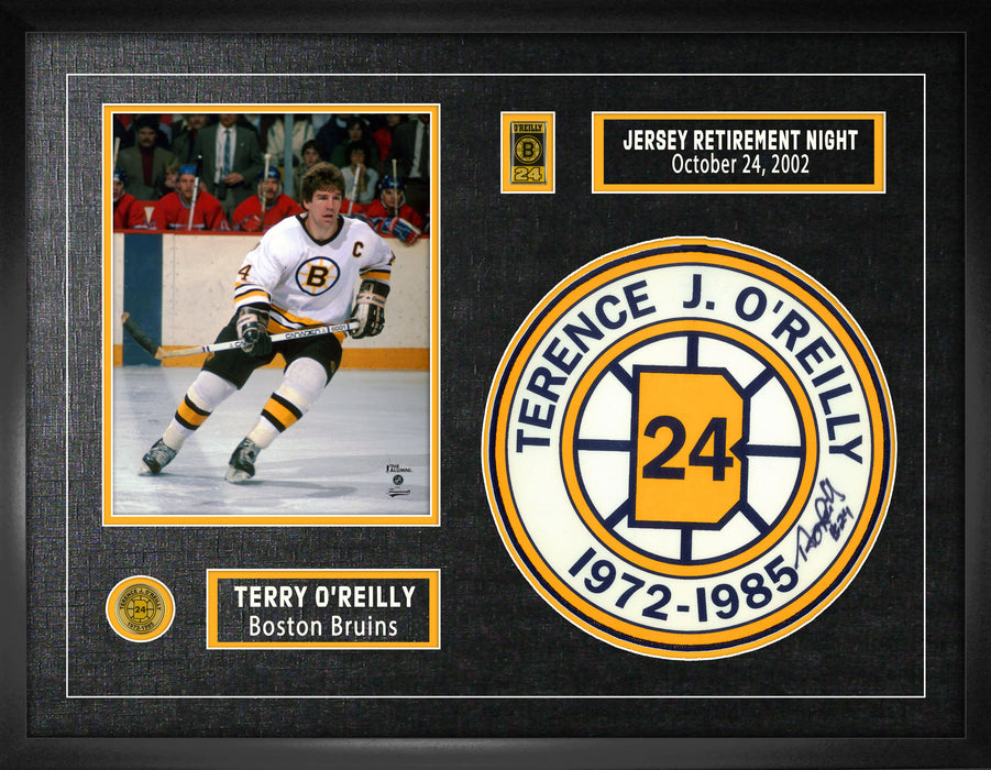 Terry O'Reilly Boston Bruins Signed Framed Jersey Retirement Banner