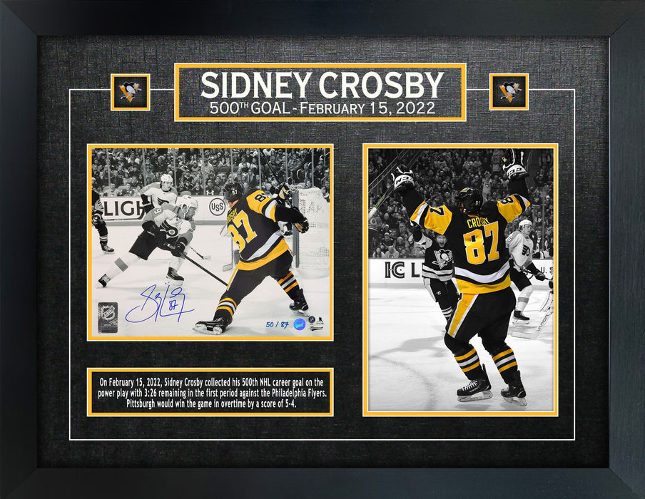 Sidney Crosby Signed Framed Pittsburgh Penguins 8x10 Spotlight vs Flyers Photo (Limited Edition of 87)