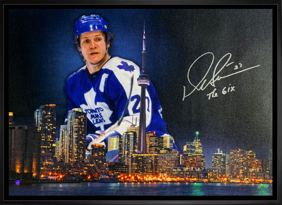 Darryl Sittler Toronto Maple Leafs Signed Framed 20x29 City Skyline Canvas LE/127