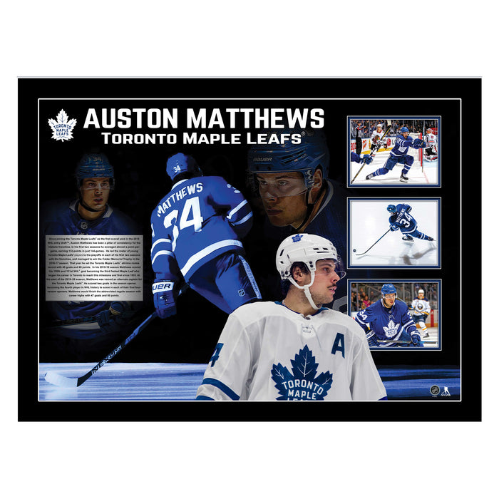 Auston Matthews Toronto Maple Leafs Framed Collage with PhotoGlass
