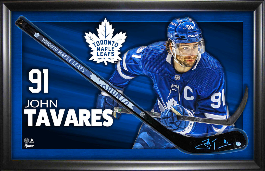 John Tavares Signed PhotoGlass Framed 24in Toronto Maple Leafs Hockey Stick
