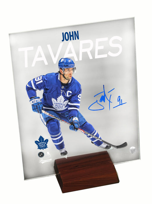 John Tavares Toronto Maple Leafs Signed 8x10 Plexi-Glass Panel with Stand