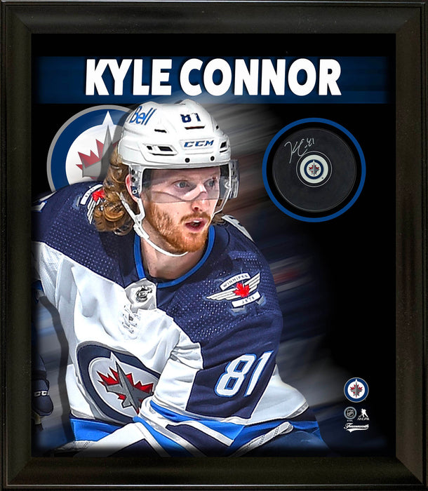 Kyle Connor Signed Framed Winnipeg Jets Puck