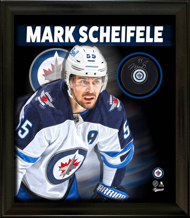 Mark Scheifele Signed Framed Winnipeg Jets Puck