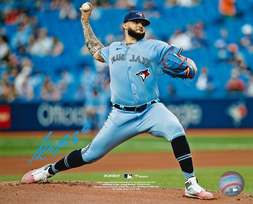Alek Manoah Signed 8x10 Unframed Jays Action Throwing Front view-H