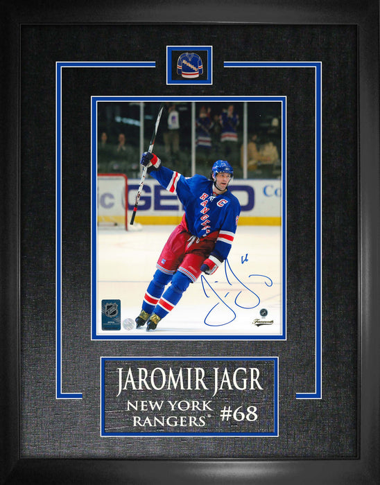 Jaromir Jagr Signed Framed New York Rangers 8x10 Salute Photo