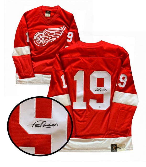 Paul Henderson Signed Detroit Red Wings Red Fanatics Vintage Jersey