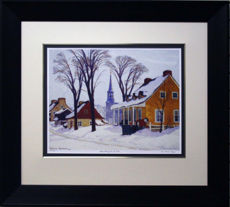 Winter Morning In Baie St Paul By Clarence Gagnon Framed