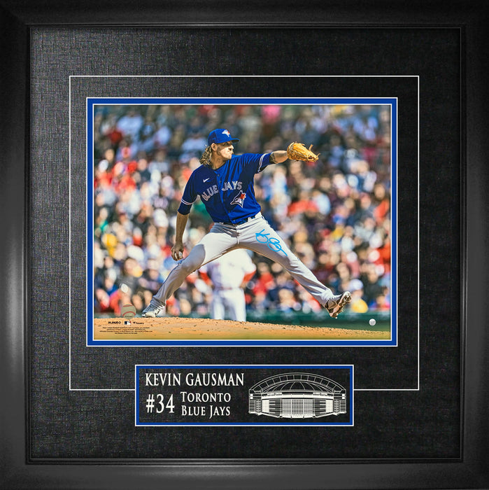 Kevin Gausman Signed Framed 16x20 Toronto Blue Jays Throwing Front View Action Photo