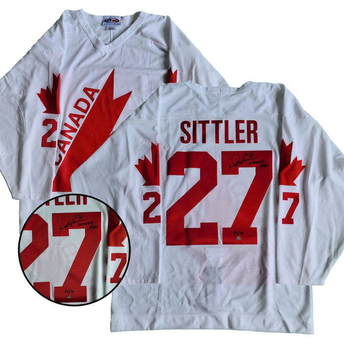Darryl Sittler Signed Team Canada 1976 Replica White Jersey Inscribed "Winning Goal" Limited Edition /76