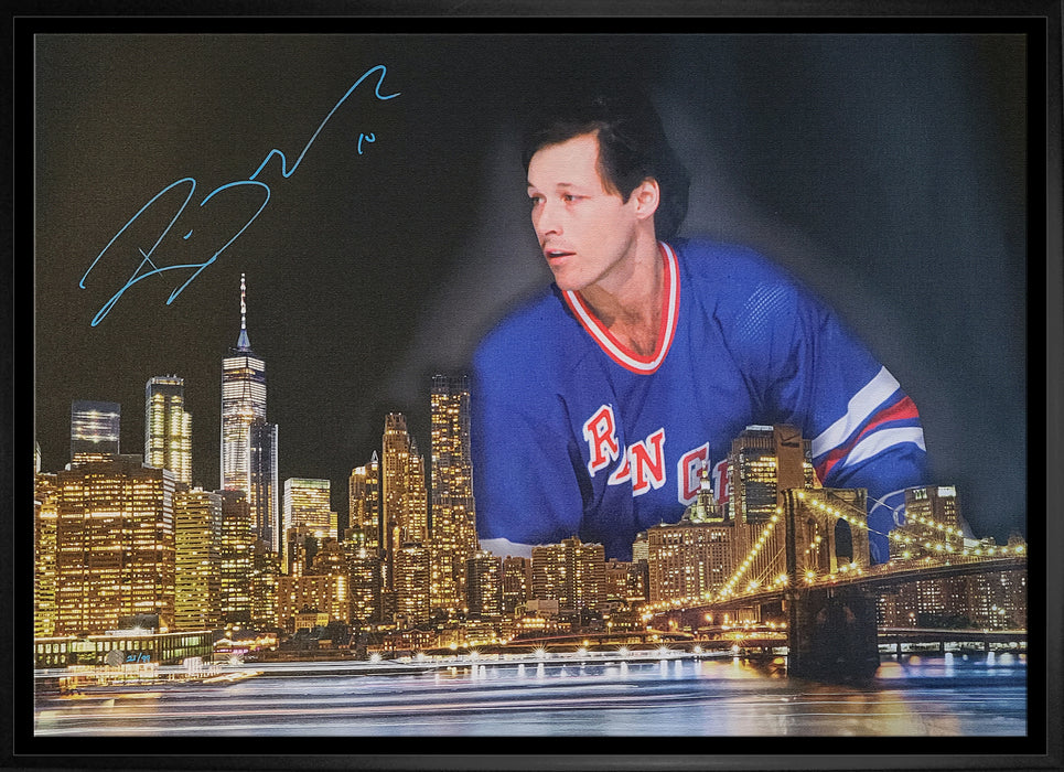 Ron Duguay Signed Framed 20x29 New York Rangers Skyline Canvas Limited Edition /99