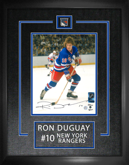 Ron Duguay Signed Framed New York Rangers Action 8x10 Photo
