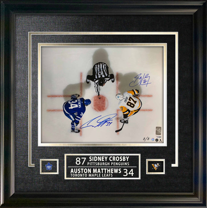 Sidney Crosby and Matthews,A Signed 16x20 Mat Etched Overhead (Limited Edition of 8)