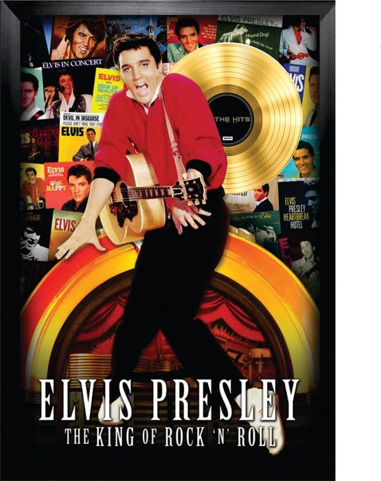 Elvis Presley Framed King of Rock n Roll With Gold LP