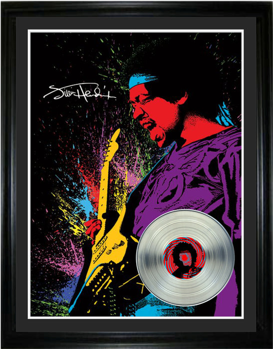 Jimi Hendrix Framed Paint Splatter With Platinum LP