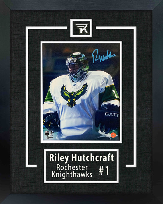 Riley Hutchcraft  Signed 14x18 Framed Print Rochester Knighthawks