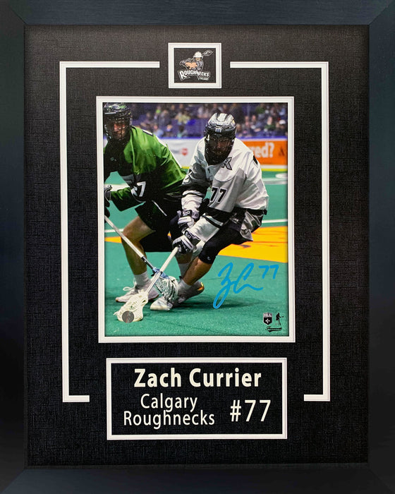 Zach Currier Signed 14x18 Framed Print Calgary Roughnecks