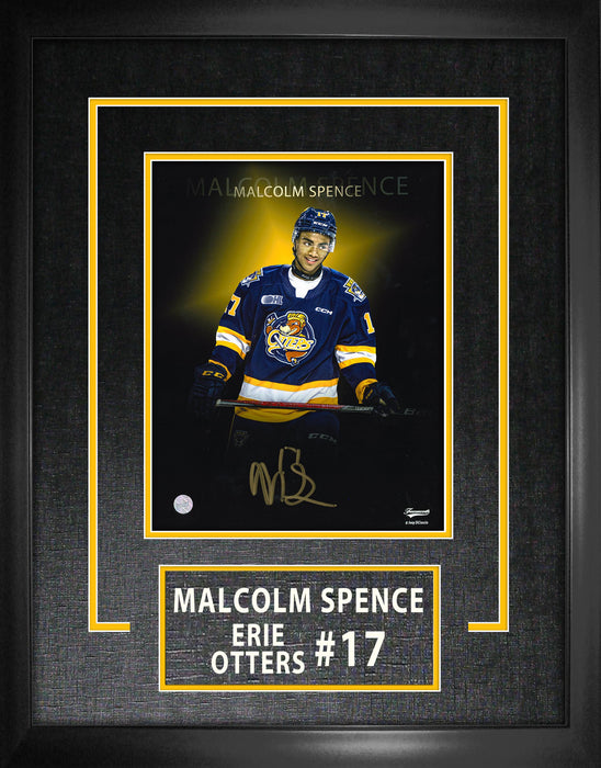 Malcolm Spence Signed 8x10 Etched Mat Erie Otters Player Portrait-V