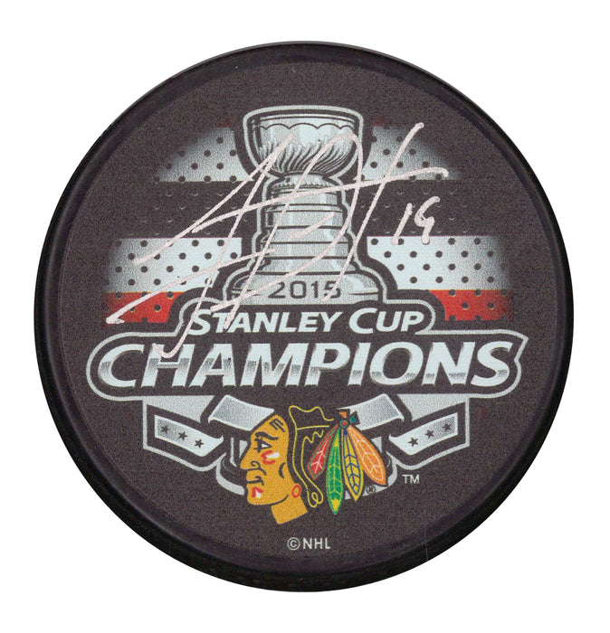Jonathan Toews Chicago Blackhawks Signed 2015 Stanley Cup Champions Puck