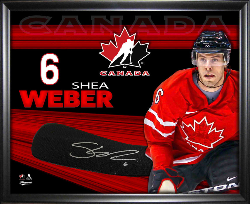 Shea Weber Signed Stickblade Framed PhotoGlass Team Canada