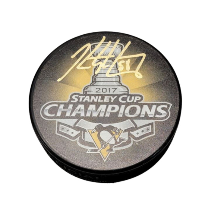 Kris Letang Signed Pittsburgh Penguins 2017 Stanley Cup Champions Puck