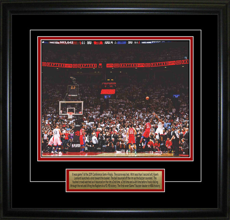 Kawhi Leonard 8x10 and Plate Framed Toronto Raptors Game 7 "The Shot" - Frameworth Sports USA