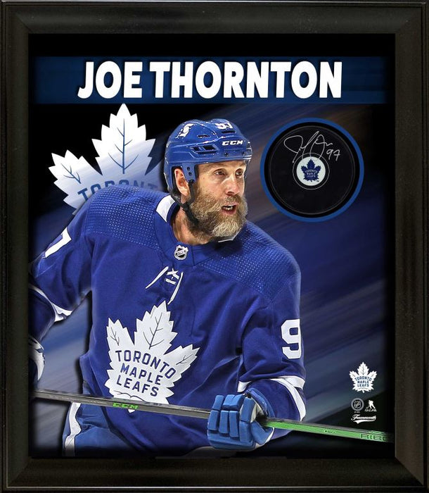 Joe Thornton Signed PhotoGlass Framed Toronto Maple Leafs Puck